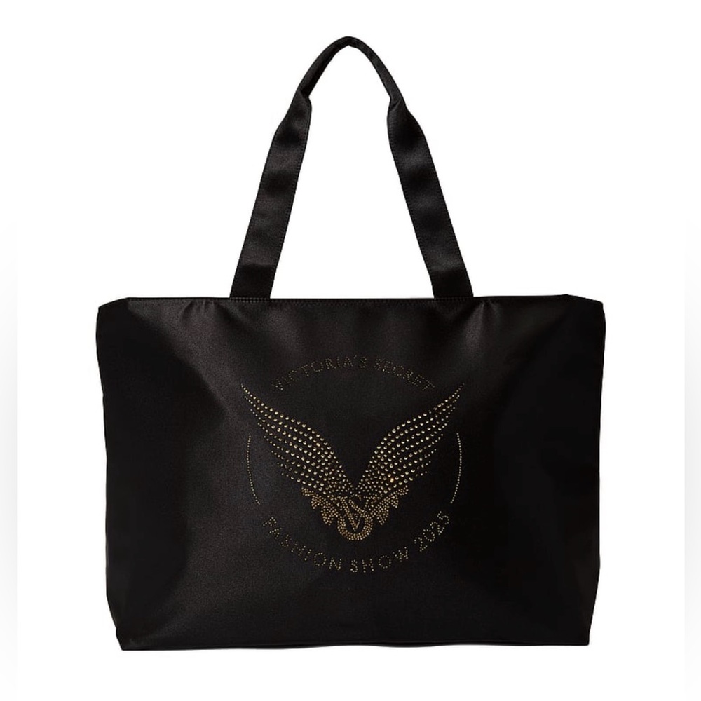 Victoria's Secret Black Tote with Gold Wing Design